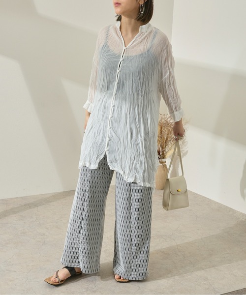 Ambre Neige（アンブルネージュ）の「クリンクルチュニックブラウス／【WEB/EC限定商品】（シャツ/ブラウス・レディース・ライトホワイト/ベージュ・FREE）」の21枚目の写真