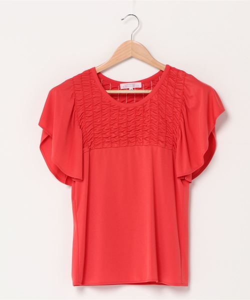 HANAE MORI ALMA EN ROSE(ハナエモリ アルマ・アン・ローズ)の「【HANAE MORI ALMA EN ROSE】マイルドドライスムースプルオーバー(Tシャツ/カットソー・レディース・ホワイト/オレンジ/ブルー・40/38)」の2枚目の写真