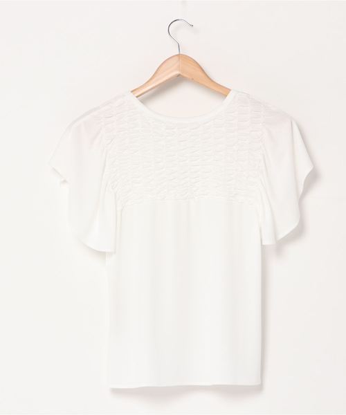 HANAE MORI ALMA EN ROSE(ハナエモリ アルマ・アン・ローズ)の「【HANAE MORI ALMA EN ROSE】マイルドドライスムースプルオーバー(Tシャツ/カットソー・レディース・ホワイト/オレンジ/ブルー・40/38)」の4枚目の写真