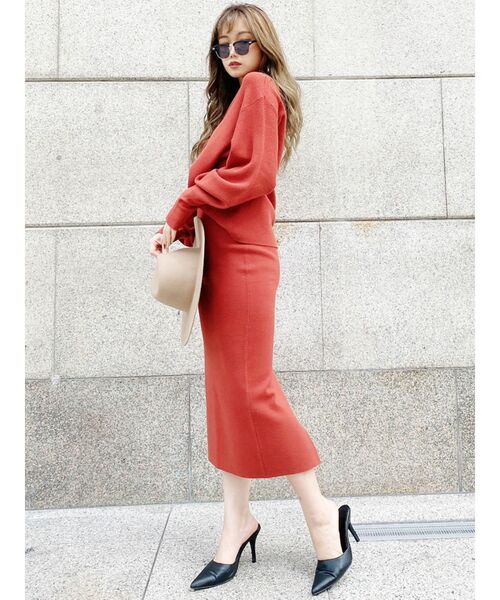 GYDA（ジェイダ）の「スリットタイトスカート（スカート・レディース・ブラック/ベージュ/オレンジ/ブラウン・FREE）」の8枚目の写真