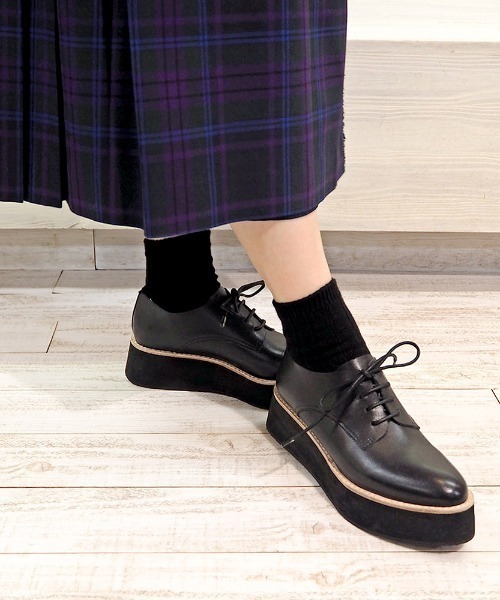 あしながおじさん(アシナガオジサン)の「〈あしながおじさん〉厚底マニッシュシューズ(ドレスシューズ・レディース・ブラウン/ブラック・23.5cm/24.5cm/23.0cm/24.0cm/22.5cm)」の2枚目の写真