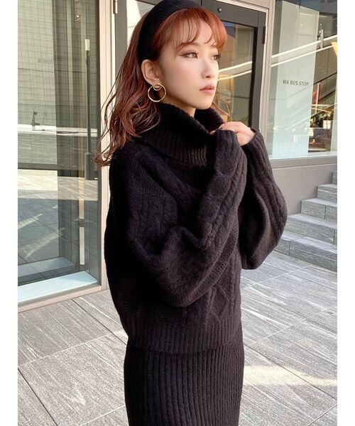 RESEXXY(リゼクシー)の「ニットキャミワンピース【セットアップ着用可】(ワンピース・レディース・ブラック/オフホワイト/ピンク/ベージュ・FREE)」の12枚目の写真