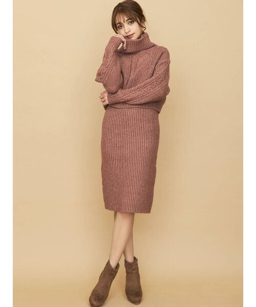 RESEXXY(リゼクシー)の「ニットキャミワンピース【セットアップ着用可】(ワンピース・レディース・ブラック/オフホワイト/ピンク/ベージュ・FREE)」の9枚目の写真