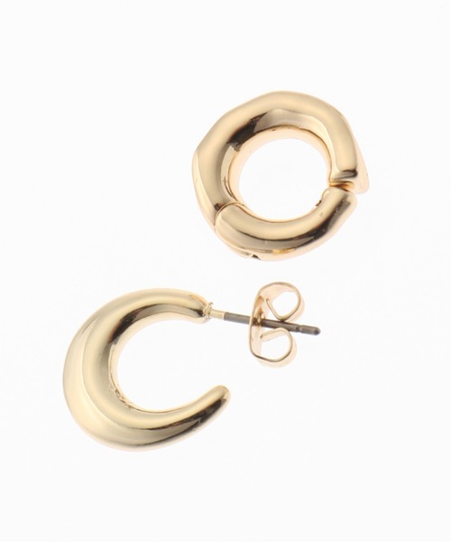 B.C STOCK（ベーセーストック）の「Pierce cuf set（ピアス（両耳用）・レディース・シルバー/ゴールド・FREE）」の4枚目の写真