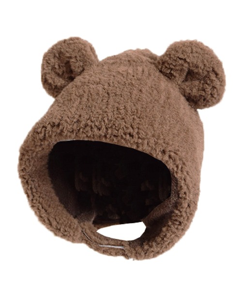 LITTLE GRIN BUDDY（リトル グリンバディ）の「【LITTLE GRIN BUDDY/リトルグリンバディ】クマ耳モコモコフードFuwa Kuma Puton（キャップ・キッズ・ブラウン/ベージュ/ライトベージュ・50cm）」の6枚目の写真