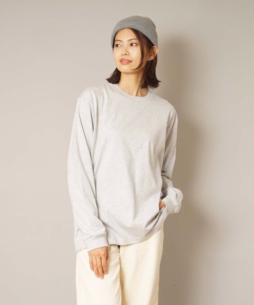 HANES(ヘインズ)の「【HANES/ヘインズ】【2枚セット】BEEFY ビーフィー ロングスリーブTシャツ 2枚組 ロンT ヘビーウェイト 厚手で透けない 1枚着・インナー兼用 ユニセックス(Tシャツ/カットソー・メンズ・ホワイト/グレー/ブラック/ネイビー/チャコールグレー・MEDIUM/LARGE/X-LARGE/SMALL/X-SMALL)」の4枚目の写真