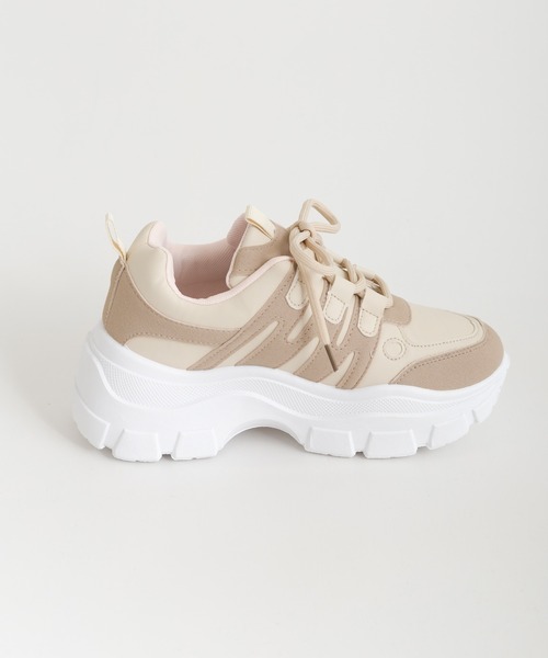 SpRay（スプレイ）の「厚底スニーカー（スニーカー・レディース・ホワイト/ブラック/ベージュ・SMALL/MEDIUM/LARGE/X-LARGE）」の12枚目の写真