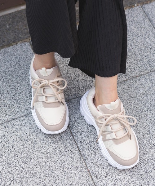 SpRay（スプレイ）の「厚底スニーカー（スニーカー・レディース・ホワイト/ブラック/ベージュ・SMALL/MEDIUM/LARGE/X-LARGE）」の8枚目の写真