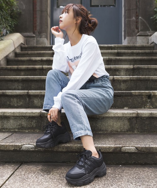 SpRay（スプレイ）の「厚底スニーカー（スニーカー・レディース・ホワイト/ブラック/ベージュ・SMALL/MEDIUM/LARGE/X-LARGE）」の9枚目の写真