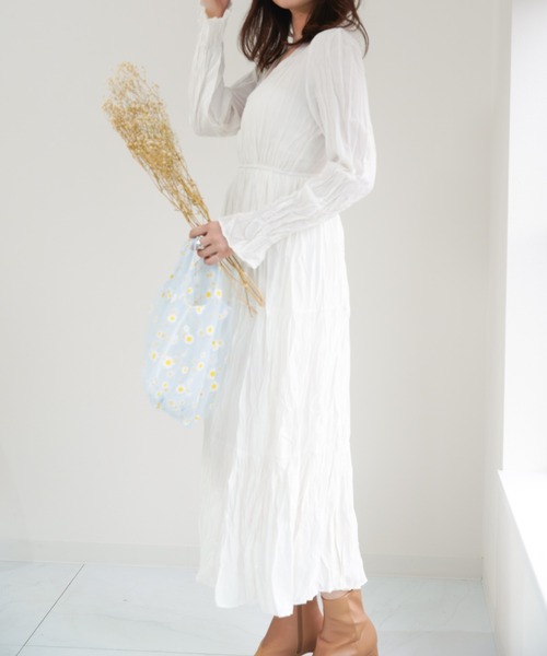 yuue' ( wear )（ユーイ）の「ワッシャープリーツティアードワンピース（ワンピース・レディース・ホワイト/ブラック・FREE）」の11枚目の写真