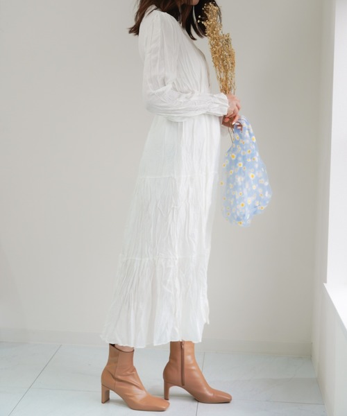 yuue' ( wear )（ユーイ）の「ワッシャープリーツティアードワンピース（ワンピース・レディース・ホワイト/ブラック・FREE）」の16枚目の写真