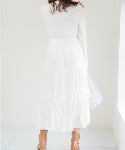 yuue' ( wear )（ユーイ）の「ワッシャープリーツティアードワンピース（ワンピース・レディース・ホワイト/ブラック・FREE）」の17枚目の写真