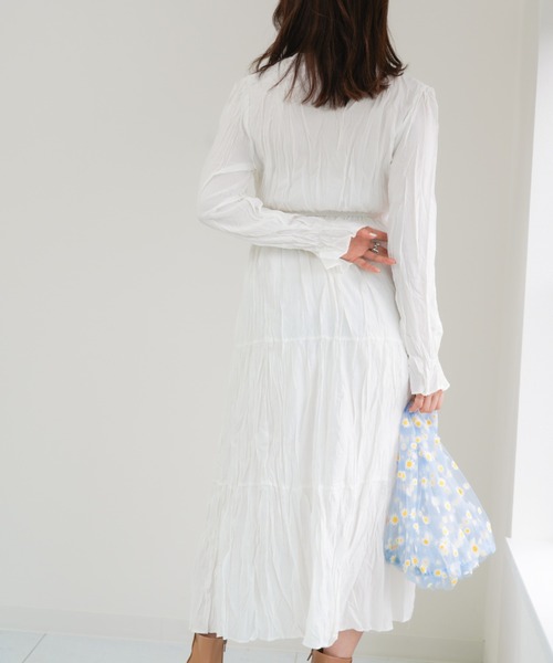 yuue' ( wear )（ユーイ）の「ワッシャープリーツティアードワンピース（ワンピース・レディース・ホワイト/ブラック・FREE）」の19枚目の写真