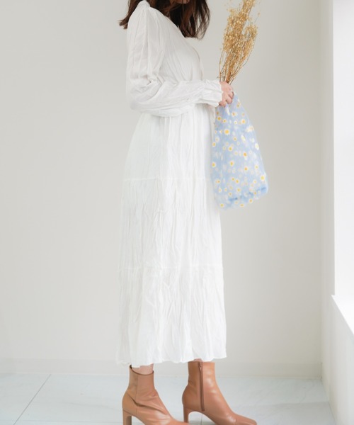 yuue' ( wear )（ユーイ）の「ワッシャープリーツティアードワンピース（ワンピース・レディース・ホワイト/ブラック・FREE）」の20枚目の写真