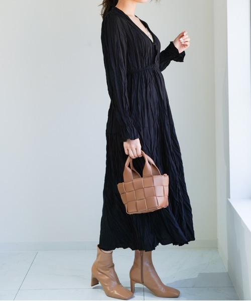 yuue' ( wear )（ユーイ）の「ワッシャープリーツティアードワンピース（ワンピース・レディース・ホワイト/ブラック・FREE）」の9枚目の写真