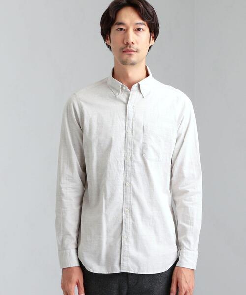 green label relaxing（グリーンレーベルリラクシング）の「SC コードドビー メランジ ボタンダウン 長袖 シャツ（シャツ/ブラウス・メンズ・ブラック/コバルトブルー/ナチュラル/ワインレッド・MEDIUM/X-LARGE/SMALL/LARGE）」の5枚目の写真