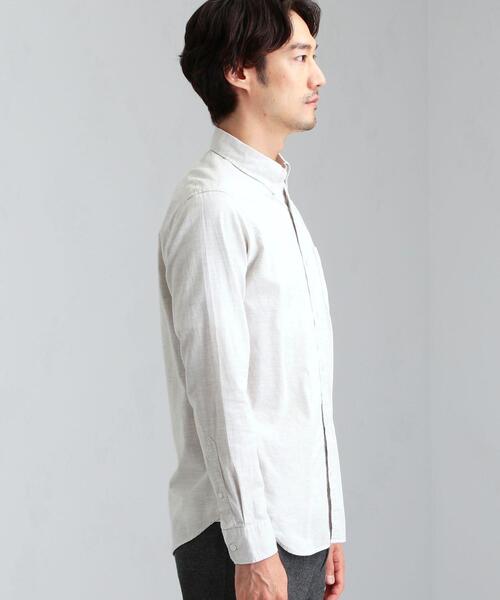 green label relaxing（グリーンレーベルリラクシング）の「SC コードドビー メランジ ボタンダウン 長袖 シャツ（シャツ/ブラウス・メンズ・ブラック/コバルトブルー/ナチュラル/ワインレッド・MEDIUM/X-LARGE/SMALL/LARGE）」の6枚目の写真