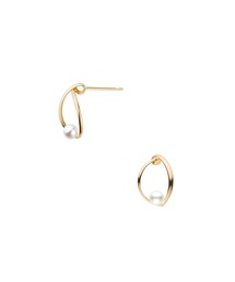 淡水パール ダブルキャッチ チェーンピアス（ピアス（両耳用