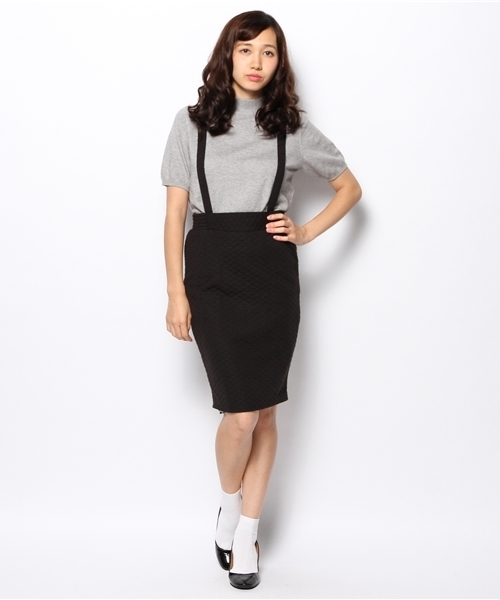 WEGO(ウィゴー)の「サス付きペンシルスカート(スカート・レディース・ブラック/ブルー・FREE)」の4枚目の写真