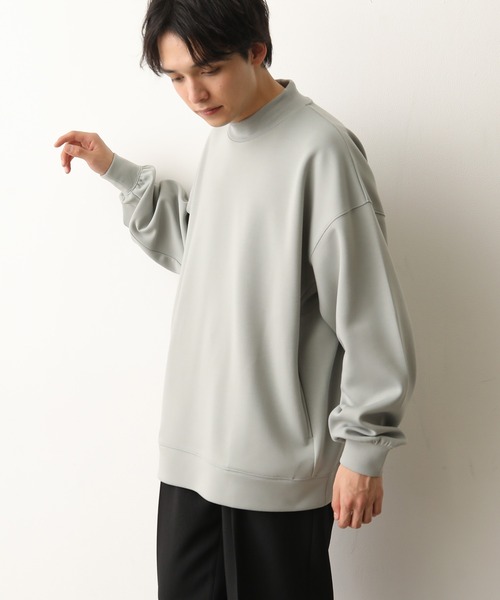 JUNRED（ジュンレッド）の「ソフトスウェットモックネック（スウェット・メンズ・ベージュ/ピンク/ミント・S/M/L）」の3枚目の写真