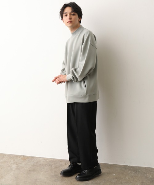 JUNRED（ジュンレッド）の「ソフトスウェットモックネック（スウェット・メンズ・ベージュ/ピンク/ミント・S/M/L）」の4枚目の写真