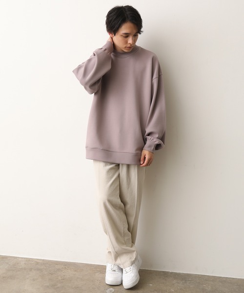 JUNRED（ジュンレッド）の「ソフトスウェットモックネック（スウェット・メンズ・ベージュ/ピンク/ミント・S/M/L）」の8枚目の写真