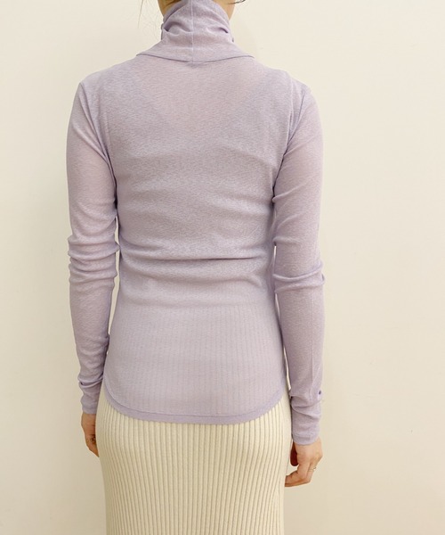 SHENERY（シーナリー）の「シアーハイネックカットソー（Tシャツ/カットソー・レディース・オフホワイト/ブラック/ライトグレー/ラベンダー・FREE）」の9枚目の写真