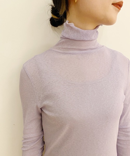 SHENERY（シーナリー）の「シアーハイネックカットソー（Tシャツ/カットソー・レディース・オフホワイト/ブラック/ライトグレー/ラベンダー・FREE）」の10枚目の写真