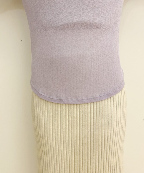 SHENERY（シーナリー）の「シアーハイネックカットソー（Tシャツ/カットソー・レディース・オフホワイト/ブラック/ライトグレー/ラベンダー・FREE）」の12枚目の写真