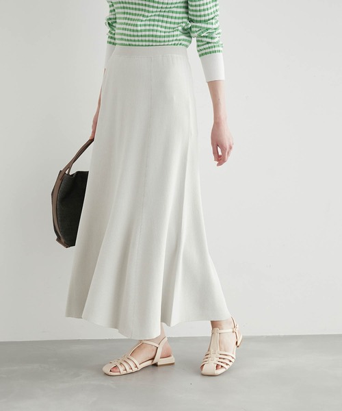 ROPE' PICNIC（ロペピクニック）の「【セットアップ対応】リブフレアニットスカート（スカート・レディース・マスタード/ブルー系その他4/ブラック/グレー系その他・40/38）」の3枚目の写真