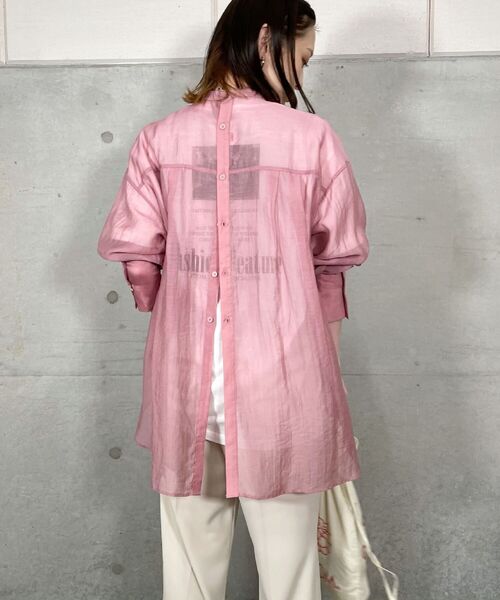 fredy repit（フレディレピ）の「【WEB限定】バックボタンシアーシャツ（シャツ/ブラウス・レディース・ブラック/ピンク/オリーブ・38）」の3枚目の写真