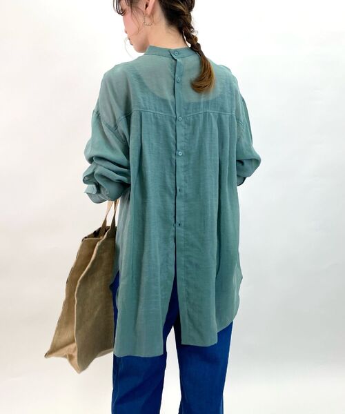 fredy repit（フレディレピ）の「【WEB限定】バックボタンシアーシャツ（シャツ/ブラウス・レディース・ブラック/ピンク/オリーブ・38）」の10枚目の写真