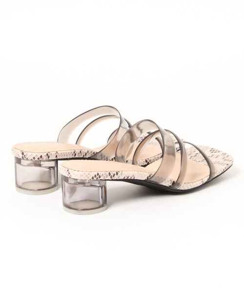 Fabby fabby(ファビィーファビィー)の「クリアコード透明ヒールサンダル(サンダル・レディース・ホワイト/ブラック/ベージュ系その他/ライトグリーン/パイソン・MEDIUM/SS/LARGE/SMALL)」の6枚目の写真