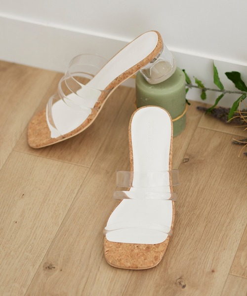 Fabby fabby(ファビィーファビィー)の「クリアコード透明ヒールサンダル(サンダル・レディース・ホワイト/ブラック/ベージュ系その他/ライトグリーン/パイソン・MEDIUM/SS/LARGE/SMALL)」の3枚目の写真