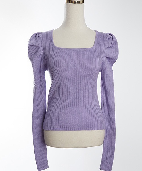 chuu（チュー）の「CHUU ボーダーリブニットソー（Tシャツ/カットソー・レディース・アイボリー/ブラック/ブラック×ホワイト/パープル・FREE）」の19枚目の写真