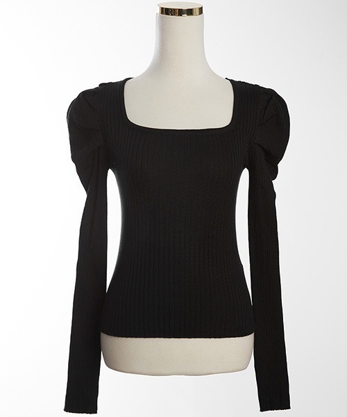 chuu（チュー）の「CHUU ボーダーリブニットソー（Tシャツ/カットソー・レディース・アイボリー/ブラック/ブラック×ホワイト/パープル・FREE）」の11枚目の写真