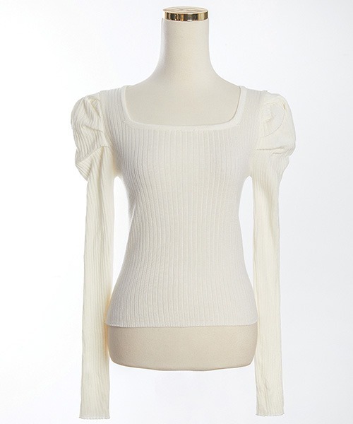 chuu（チュー）の「CHUU ボーダーリブニットソー（Tシャツ/カットソー・レディース・アイボリー/ブラック/ブラック×ホワイト/パープル・FREE）」の14枚目の写真