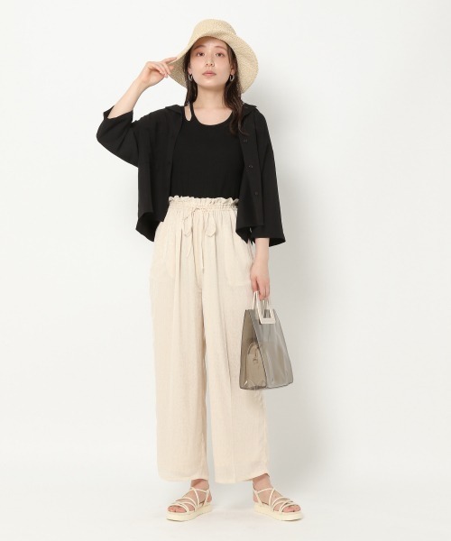 mysty woman(ミスティウーマン)の「開襟オーバーシャツ 943505(シャツ/ブラウス・レディース・ブラック/ベージュ/アイボリー・FREE)」の9枚目の写真