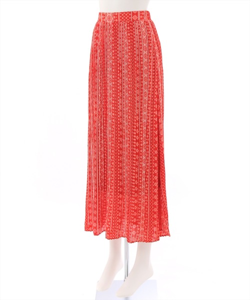 clear（クリア）の「エスニック柄プリーツスカート（スカート・レディース・レッド/オフホワイト/ブルー・F）」の6枚目の写真