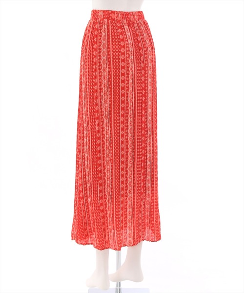 clear（クリア）の「エスニック柄プリーツスカート（スカート・レディース・レッド/オフホワイト/ブルー・F）」の10枚目の写真