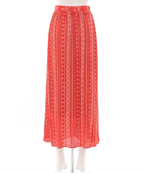 clear（クリア）の「エスニック柄プリーツスカート（スカート・レディース・レッド/オフホワイト/ブルー・F）」の14枚目の写真