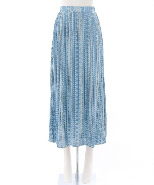 clear（クリア）の「エスニック柄プリーツスカート（スカート・レディース・レッド/オフホワイト/ブルー・F）」の7枚目の写真