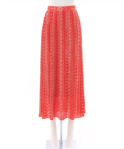 clear（クリア）の「エスニック柄プリーツスカート（スカート・レディース・レッド/オフホワイト/ブルー・F）」の11枚目の写真