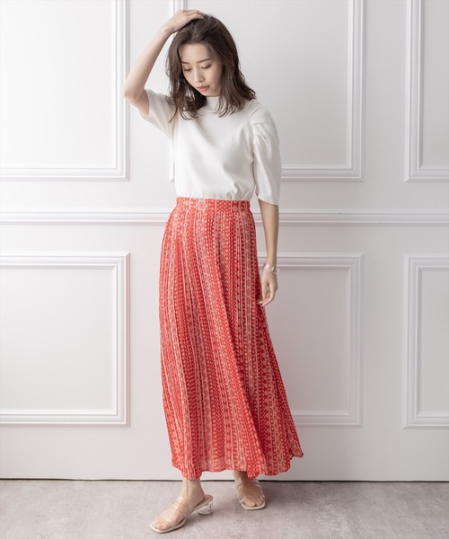 clear（クリア）の「エスニック柄プリーツスカート（スカート・レディース・レッド/オフホワイト/ブルー・F）」の22枚目の写真