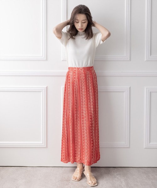 clear（クリア）の「エスニック柄プリーツスカート（スカート・レディース・レッド/オフホワイト/ブルー・F）」の19枚目の写真