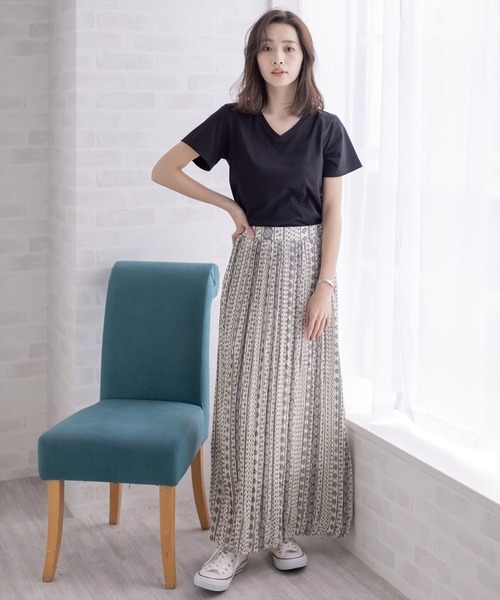 clear（クリア）の「エスニック柄プリーツスカート（スカート・レディース・レッド/オフホワイト/ブルー・F）」の21枚目の写真