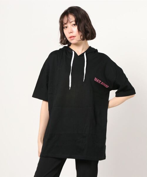 SFW（エスエフダブリュー）の「【大きいサイズ】半袖パーカー LL-4L