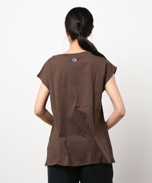 Champion（チャンピオン）の「【Champion】Ａラインフレンチスリーブ（Tシャツ/カットソー・レディース・ホワイト/ブラック/ブラウン/ピンク/オレンジ・M/L）」の6枚目の写真