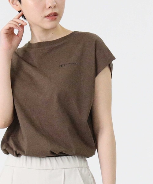 Champion（チャンピオン）の「【Champion】Ａラインフレンチスリーブ（Tシャツ/カットソー・レディース・ホワイト/ブラック/ブラウン/ピンク/オレンジ・M/L）」の3枚目の写真