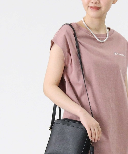 Champion（チャンピオン）の「【Champion】Ａラインフレンチスリーブ（Tシャツ/カットソー・レディース・ホワイト/ブラック/ブラウン/ピンク/オレンジ・M/L）」の4枚目の写真